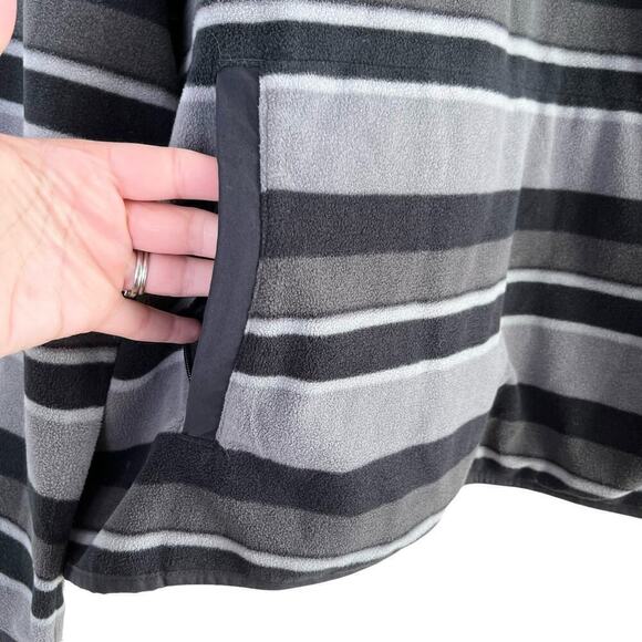 Duluth Trading Co Striped 1/4 Zip Fleece Pullover Sweater Black & Gray, Size XL - Picture 7 of 8